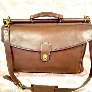 BROWN VINTAGE 1990 COACH BEEKMAN BRIEF MESSENGER ❤️HOST PICK❤️